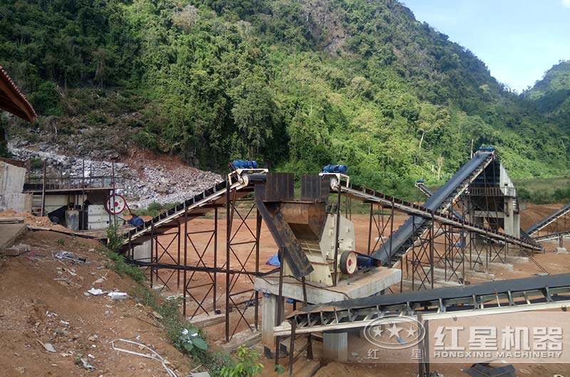 老挝客户碎石厂设备生产线